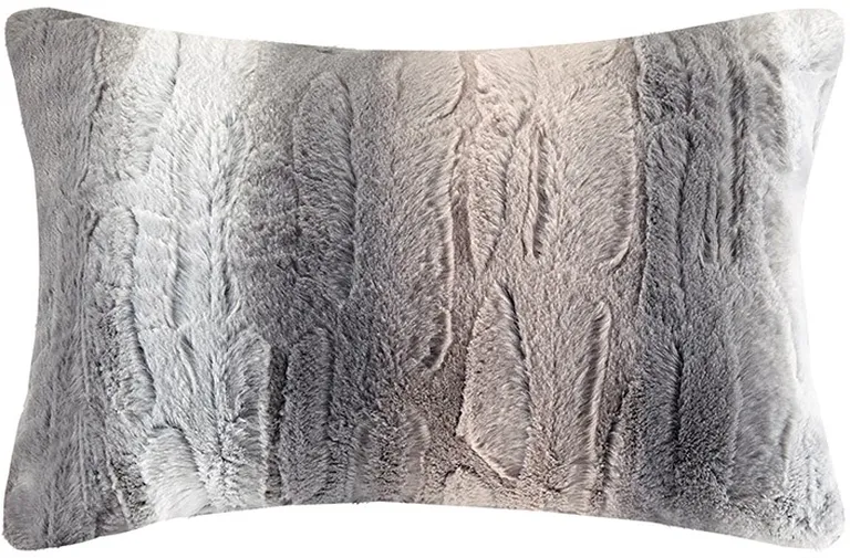 Set of Four Gray And Pink Striped  Ring Stitch Polyester Sham And Comforter Photo 3