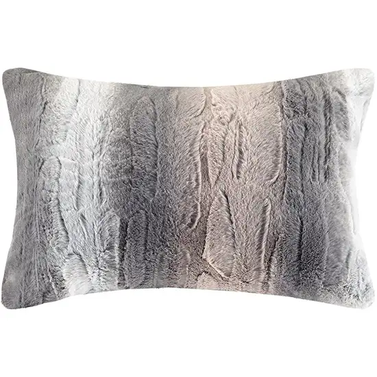 Set of Four Gray And Pink Striped  Ring Stitch Polyester Sham And Comforter Photo 3