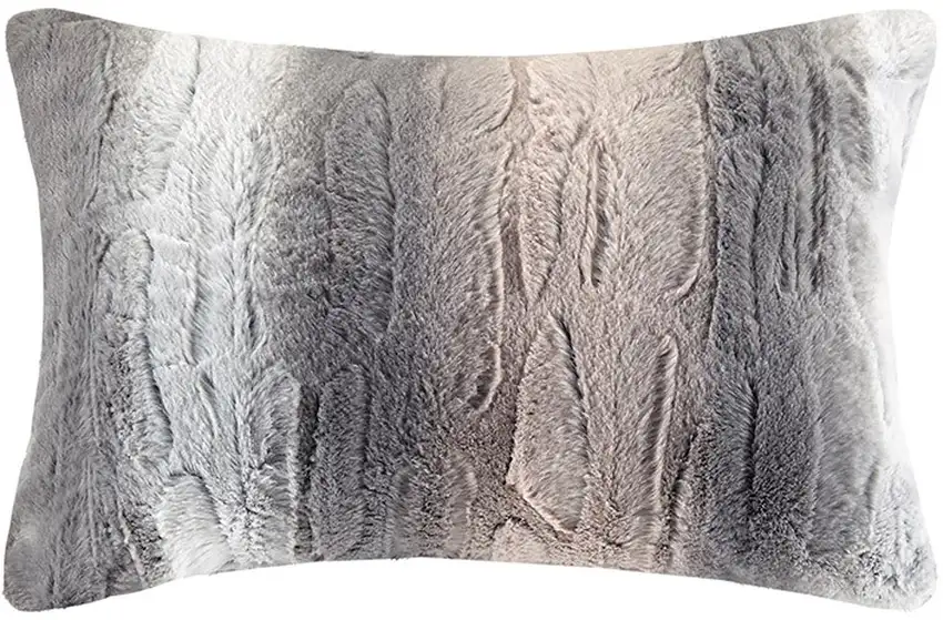 Set of Four Gray And Pink Striped  Ring Stitch Polyester Sham And Comforter Photo 3