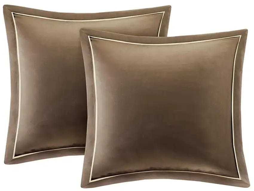 Set of Nine Ivory And Light Blue Medallion King Ring Stitch Polyester Sham And Comforter Photo 4