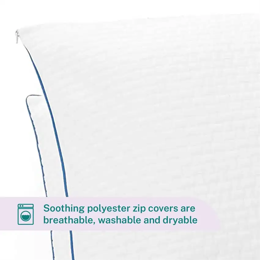 Set of 2 Queen size Memory Foam Pillow with Removable Machine Washable Cover Photo 5