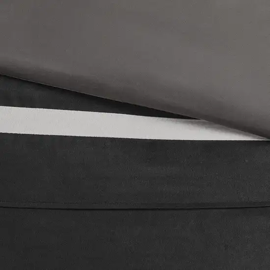 Set of Seven Black  Ring Stitch Polyester Sham And Comforter Photo 9