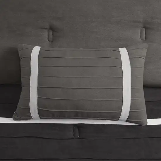 Set of Seven Black King Ring Stitch Polyester Sham And Comforter Photo 7