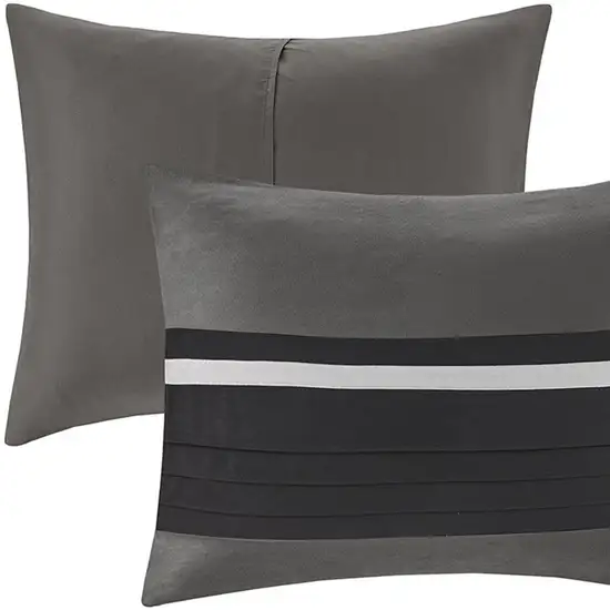 Set of Seven Black King Ring Stitch Polyester Sham And Comforter Photo 6