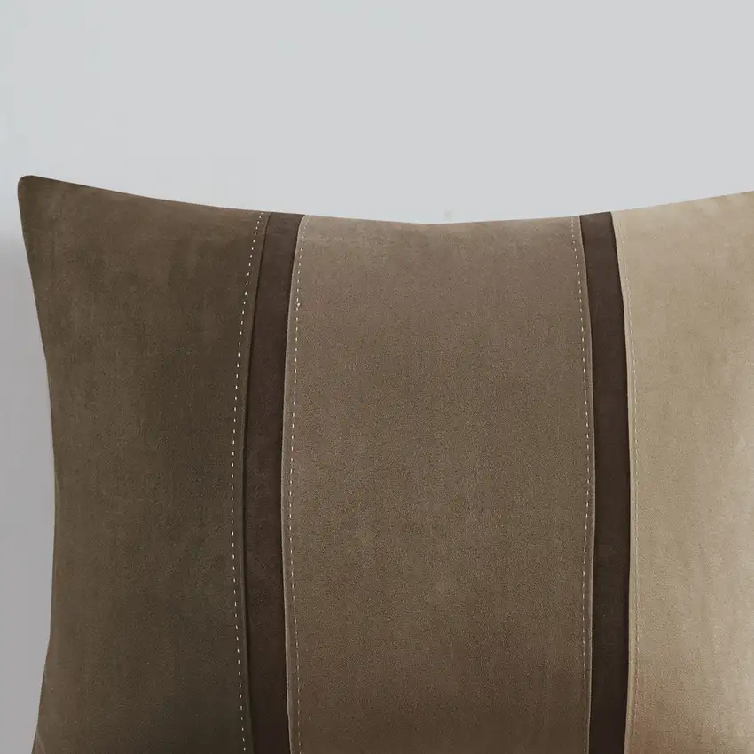 Set of Seven Brown King Ring Stitch Polyester Sham And Comforter Photo 5