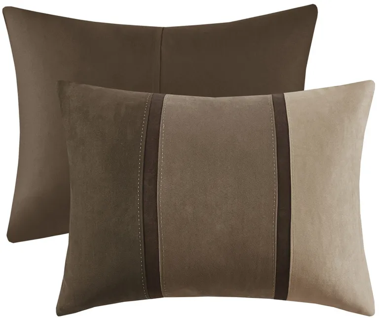 Set of Seven Brown  Ring Stitch Polyester Sham And Comforter Photo 3