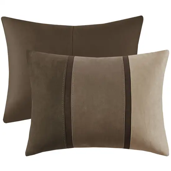 Set of Seven Brown  Ring Stitch Polyester Sham And Comforter Photo 3