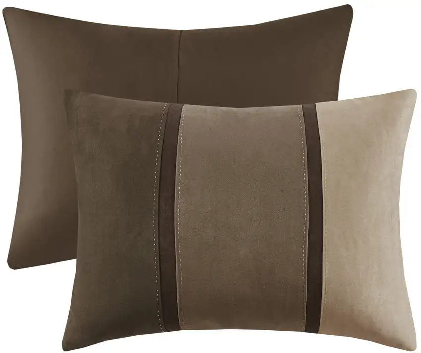 Set of Seven Brown  Ring Stitch Polyester Sham And Comforter Photo 3