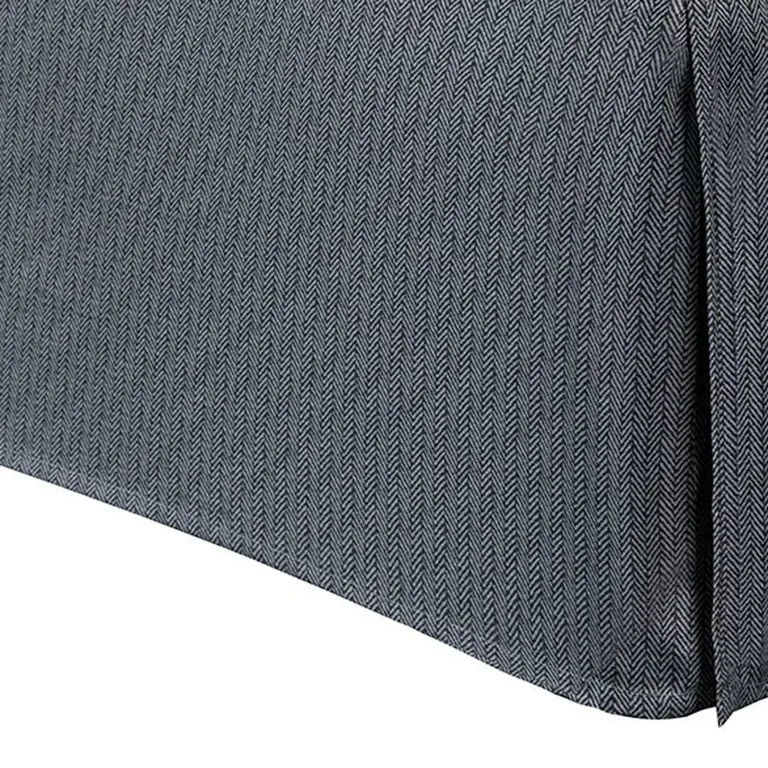 Set of Seven Gray And Ivory Plaid King Ring Stitch Polyester Sham And Comforter Photo 5