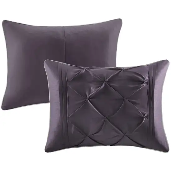 Set of Seven Plum  Ring Stitch Polyester Sham And Comforter Photo 5