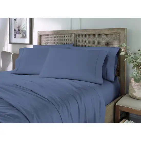 Set of Six Blue Tencel Lyocell Satin Photo 7