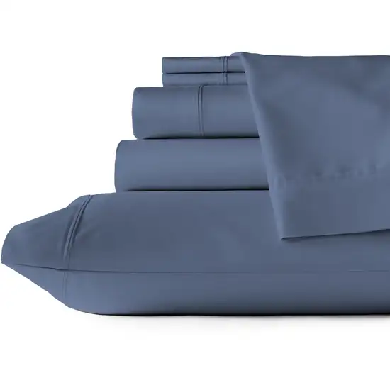 Set of Six Blue Tencel Lyocell Satin Photo 4