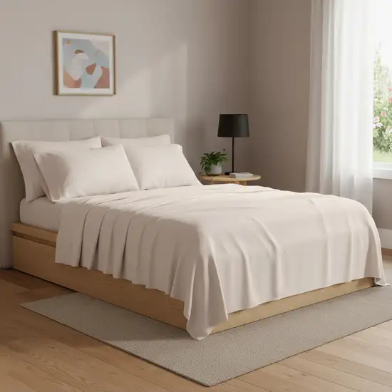 Six Piece Blush Tencel Lyocell King Sheet Set Photo 1