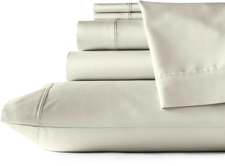 Set of Six Ivory Tencel Lyocell Satin Photo 4