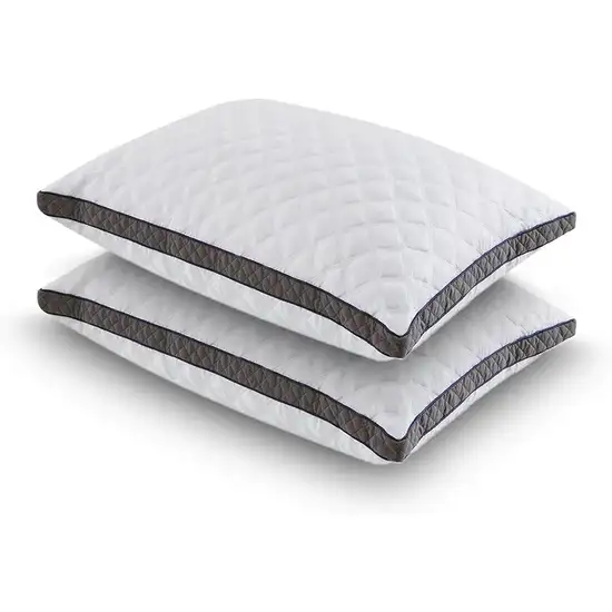 Set of 2 Standard Shredded Memory Foam Polyester Pillow with Removeable Cover Photo 1