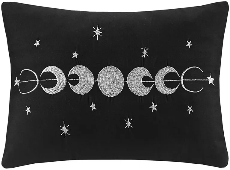 Set of Three Black  Ring Stitch Polyester Sham And Comforter Photo 3