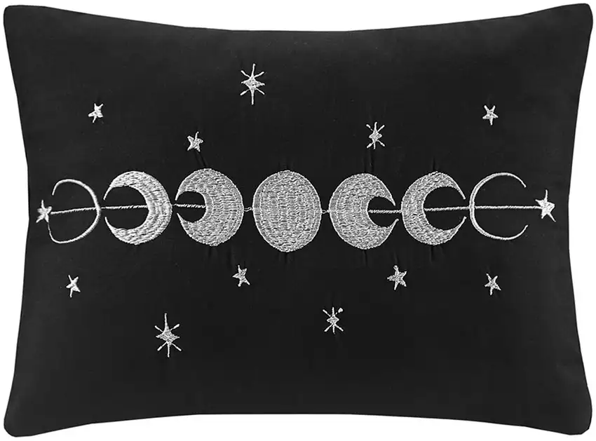 Set of Three Black  Ring Stitch Polyester Sham And Comforter Photo 3