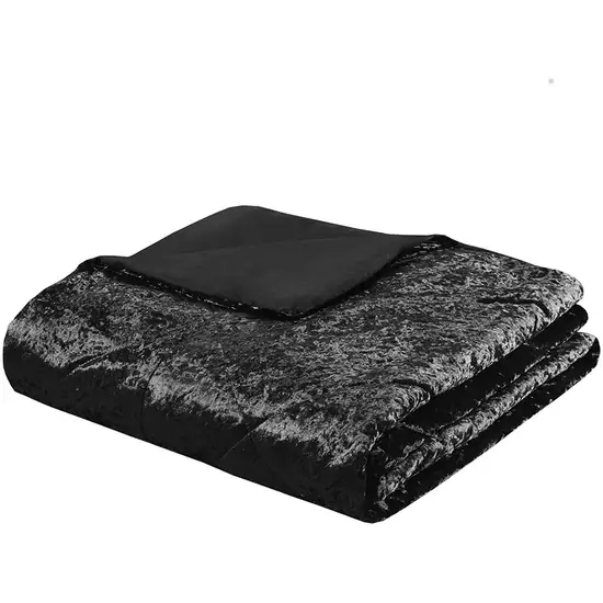 Set of Three Black  Ring Stitch Polyester Sham And Comforter Photo 4