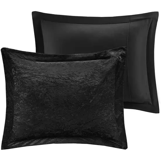 Set of Three Black  Ring Stitch Polyester Sham And Comforter Photo 5