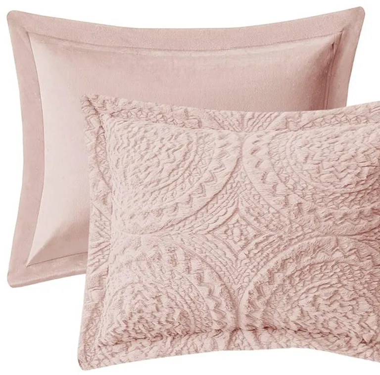 Set of Three Blush Medallion  Ring Stitch Polyester Sham And Comforter Photo 5