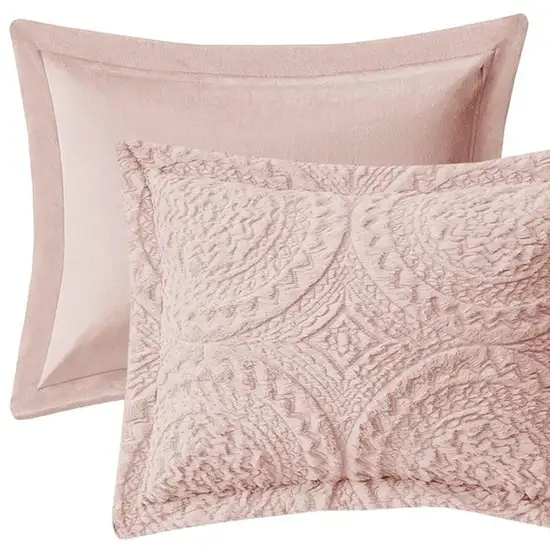 Set of Three Blush Medallion  Ring Stitch Polyester Sham And Comforter Photo 5