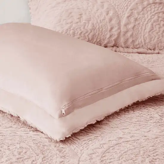 Set of Three Blush Medallion  Ring Stitch Polyester Sham And Comforter Photo 7