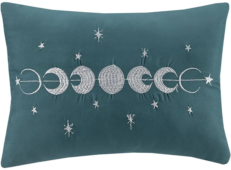 Set of Three Teal Blue  Ring Stitch Polyester Sham And Comforter Photo 3