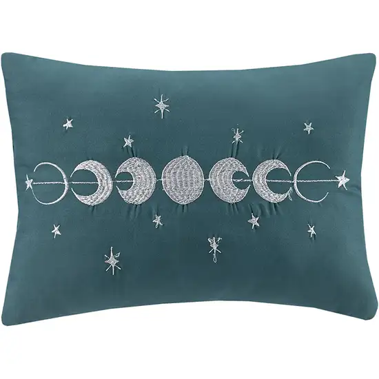 Set of Three Teal Blue  Ring Stitch Polyester Sham And Comforter Photo 3