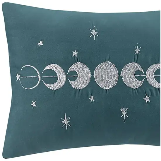 Set of Three Teal Blue  Ring Stitch Polyester Sham And Comforter Photo 5