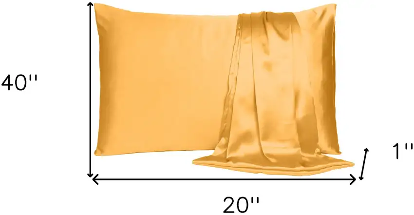 Set of Two Apricot Silk Satin Photo 6