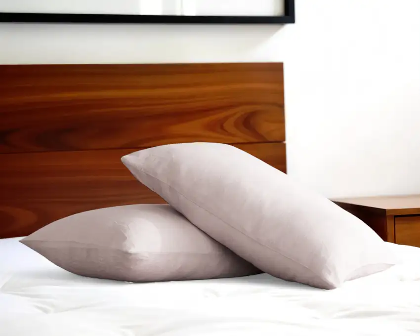 Set of Two Champagne Pink Linen Pillowcases Photo 2