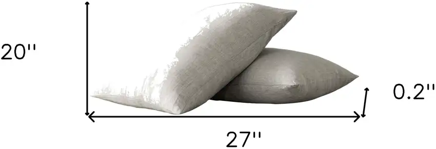 Set of Two Light Gray Linen Pillowcases Photo 6