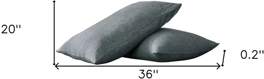 Set of Two Slate Gray Linen Pillowcases Photo 7