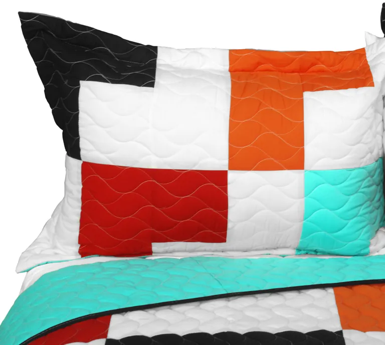 Shadow In the Water - 3PC Vermicelli - Quilted Patchwork Quilt Set (Full/Queen Size) Photo 2