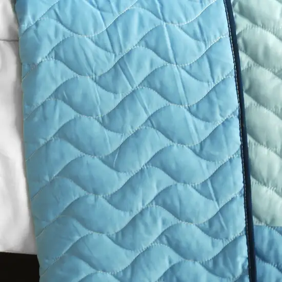 Shipshape -  Vermicelli-Quilted Patchwork Plaid Quilt Set Full/Queen Photo 3