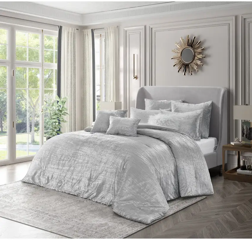 Silver Queen Polyester 220 Thread Count Washable Down Comforter Set Photo 5