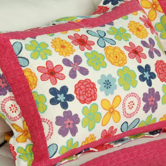 Simple Happiness -  100% Cotton 3PC Vermicelli-Quilted Patchwork Quilt Set (Full/Queen Size) Photo 1