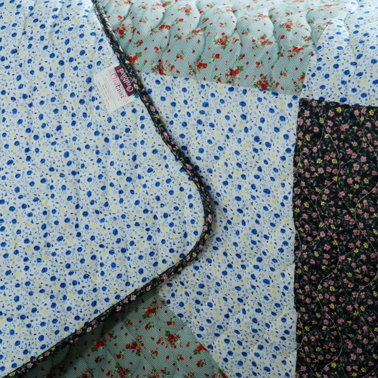Simple life - 100% Cotton 3PC Vermicelli-Quilted Patchwork Quilt Set (Full/Queen Size) Photo 4