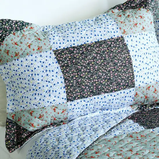 Simple life - 100% Cotton 3PC Vermicelli-Quilted Patchwork Quilt Set (Full/Queen Size) Photo 4
