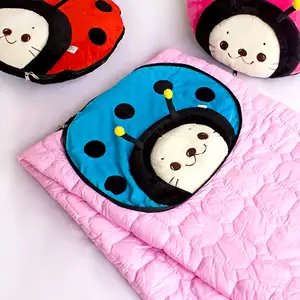 Photo of Sirotan - Ladybug Blue - Blanket Pillow Cushion / Travel Pillow Blanket (39.4 by 59.1 inches)