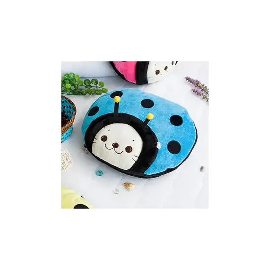Sirotan - Ladybug Blue -  Blanket Pillow Cushion / Travel Pillow Blanket (39.4 by 59.1 inches) Photo Swatch