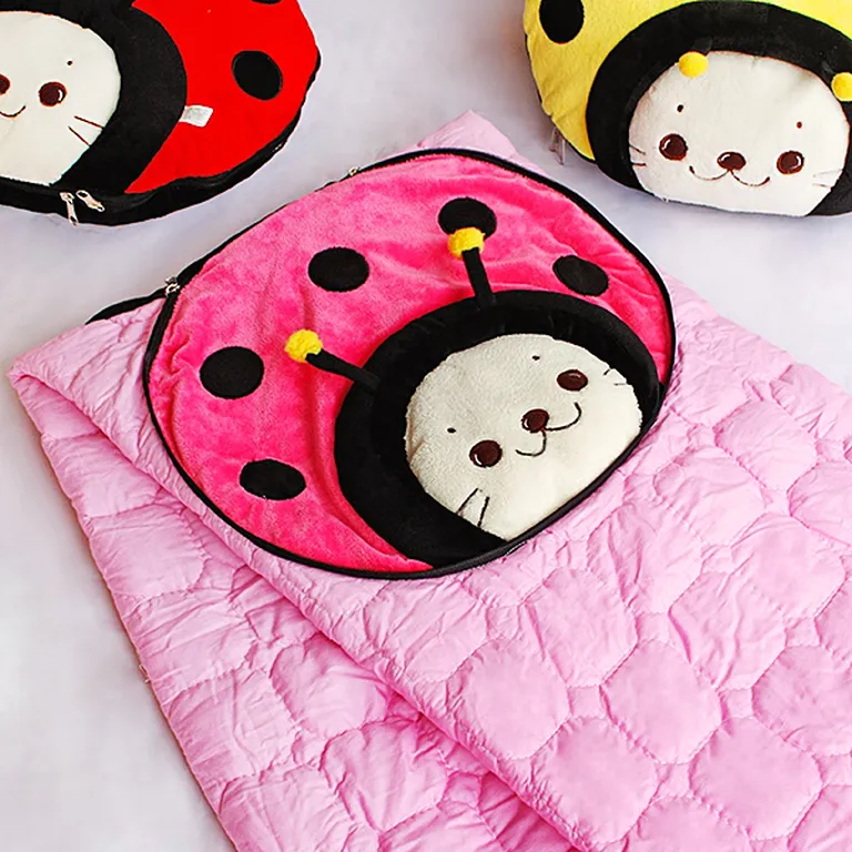 Sirotan - Ladybug Pink - Blanket Pillow Cushion / Travel Pillow Blanket (39.4 by 59.1 inches) Photo 2