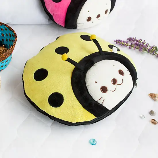 Sirotan - Ladybug Yellow -  Blanket Pillow Cushion / Travel Pillow Blanket (39.4 by 59.1 inches) Photo 1