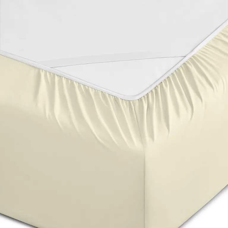 Six Piece Cream Microfiber King Sheet Set Photo 4