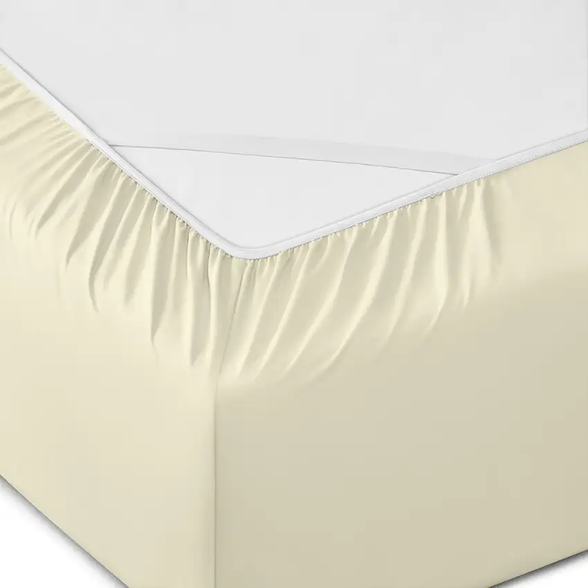Six Piece Cream Microfiber King Sheet Set Photo 2