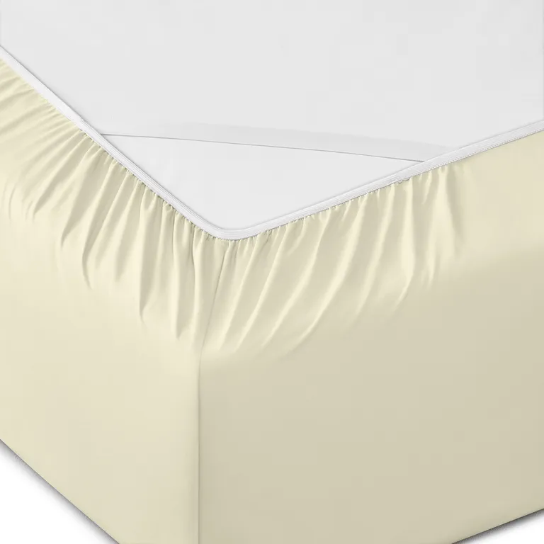 Six Piece Cream Microfiber Queen Sheet Set Photo 3