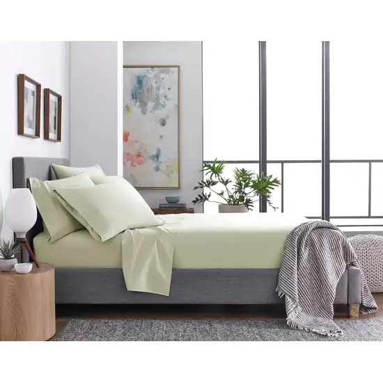 Six Piece Cream Microfiber Sheet Set Photo 7