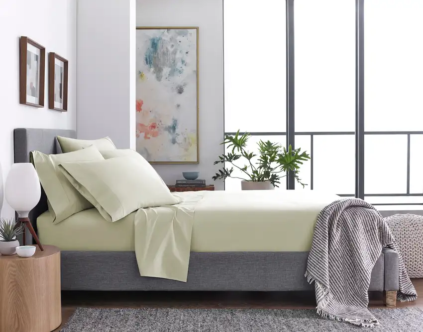 Six Piece Cream Microfiber Sheet Set Photo 7