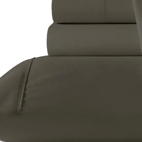 Six Piece Dark Gray Microfiber Queen Sheet Set Photo 3