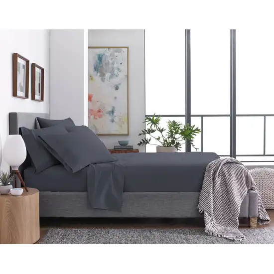 Six Piece Gray Microfiber Sheet Set Photo 7